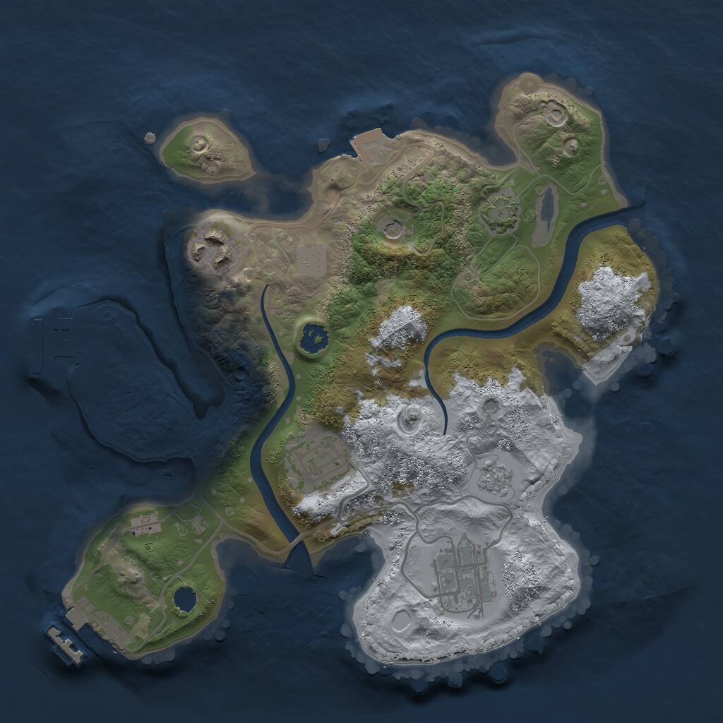 Rust Map: Procedural Map, Size: 2500, Seed: 1331288570, 9 Monuments