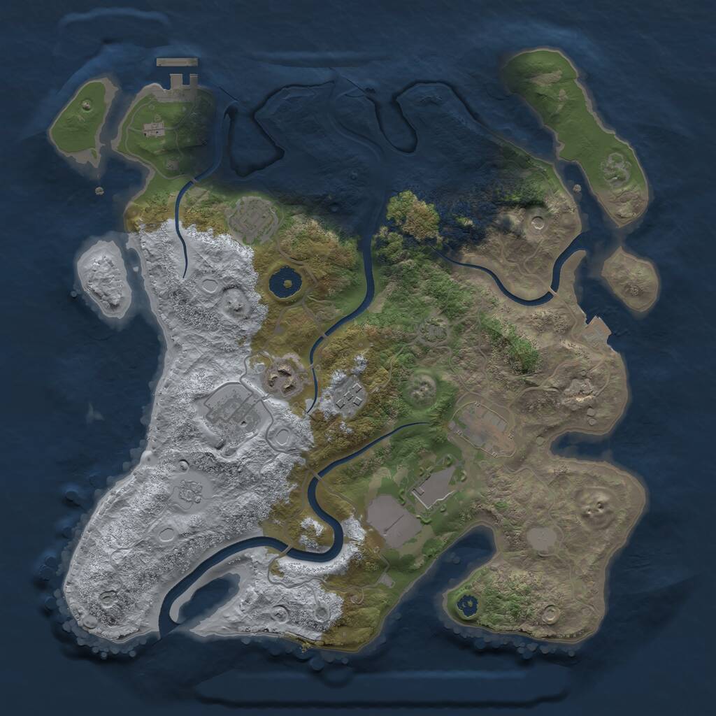 Rust Map: Procedural Map, Size: 3500, Seed: 45436113, 11 Monuments