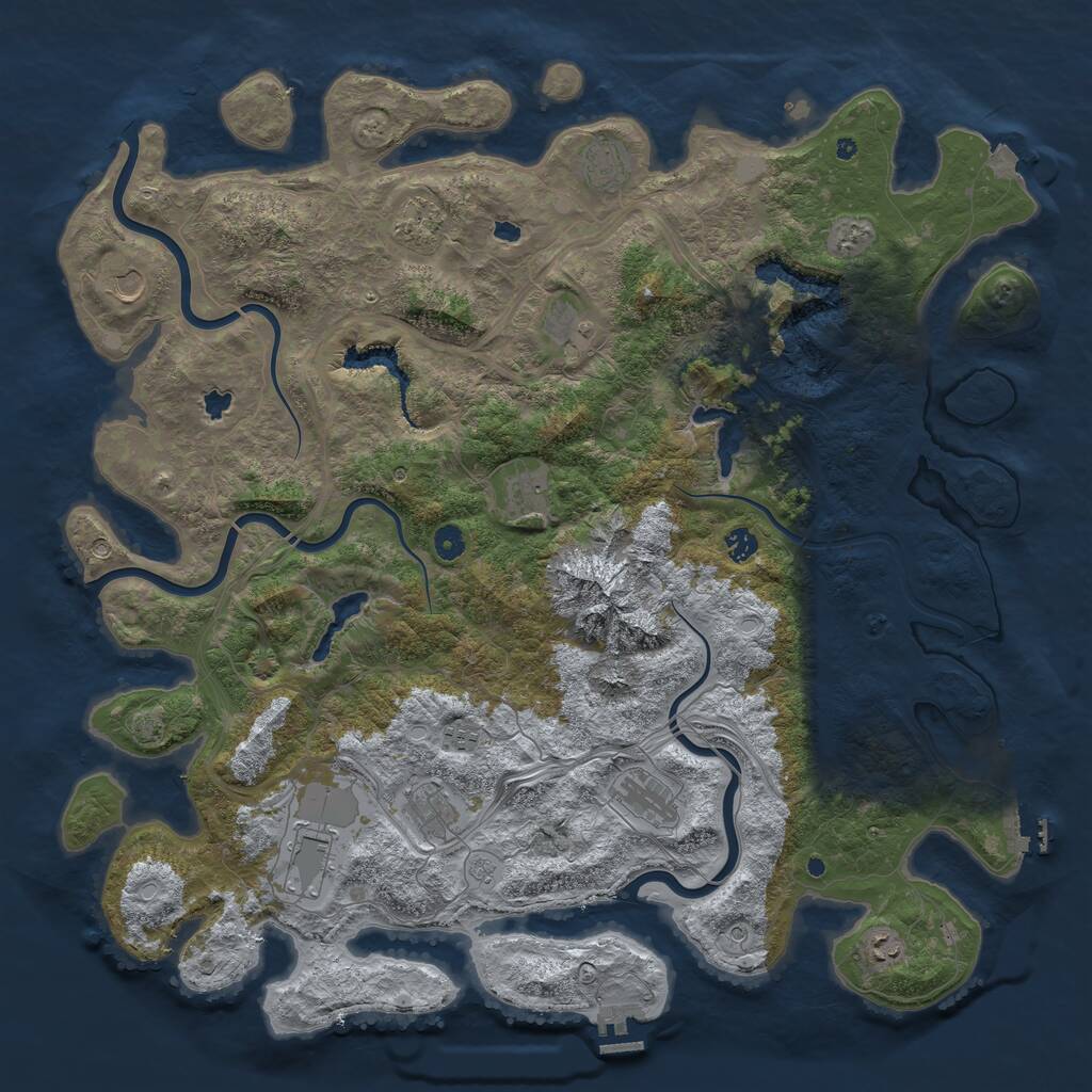 Rust Map: Procedural Map, Size: 5000, Seed: 861538003, 17 Monuments