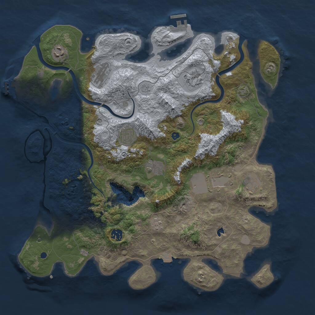 Rust Map: Procedural Map, Size: 4000, Seed: 270958713, 15 Monuments