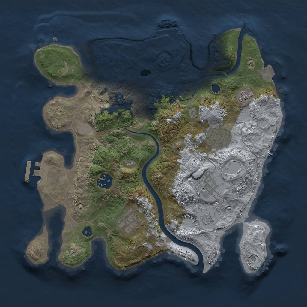 Rust Map: Procedural Map, Size: 3000, Seed: 19210, 11 Monuments