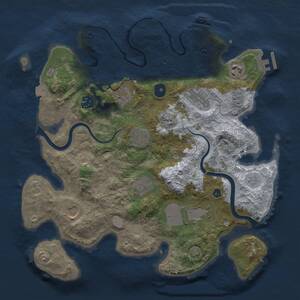 Thumbnail Rust Map: Procedural Map, Size: 3500, Seed: 1925703290, 15 Monuments