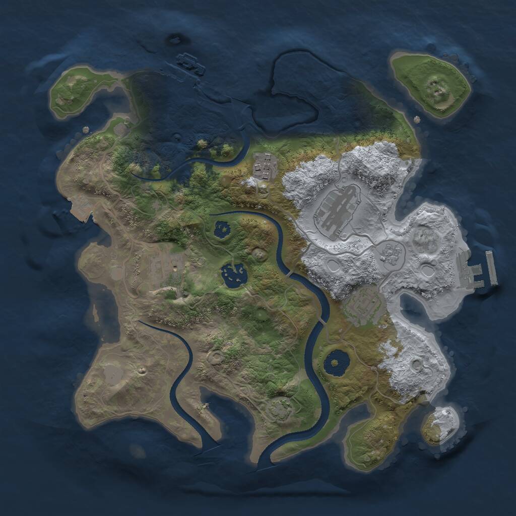 Rust Map: Procedural Map, Size: 3000, Seed: 793286653, 10 Monuments