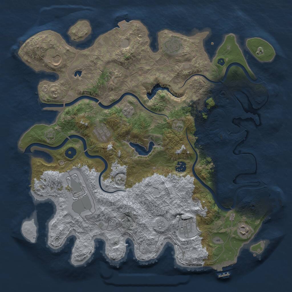 Rust Map: Procedural Map, Size: 4000, Seed: 8225, 15 Monuments