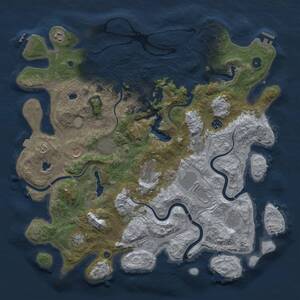 Thumbnail Rust Map: Procedural Map, Size: 4500, Seed: 50600, 17 Monuments