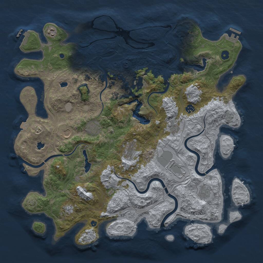 Rust Map: Procedural Map, Size: 4500, Seed: 50600, 17 Monuments