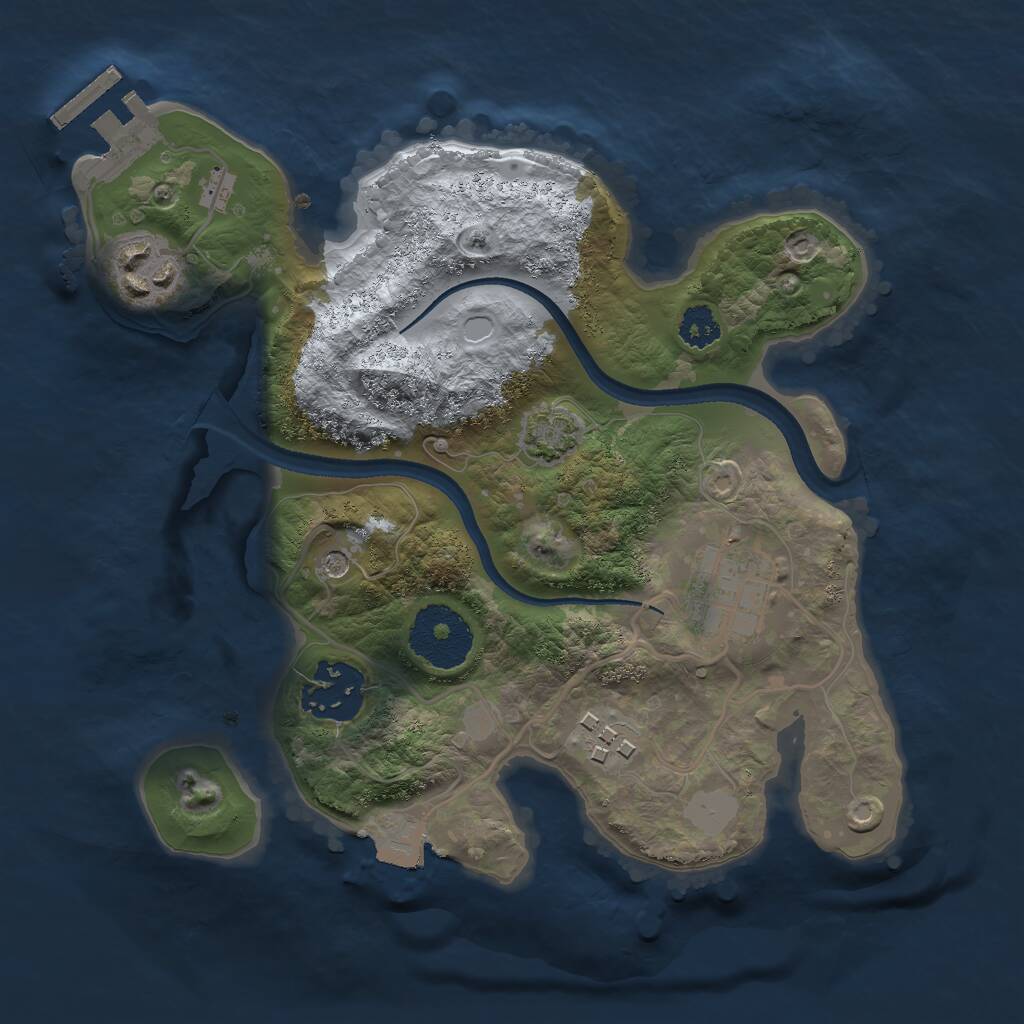 Rust Map: Procedural Map, Size: 2500, Seed: 200103472, 8 Monuments