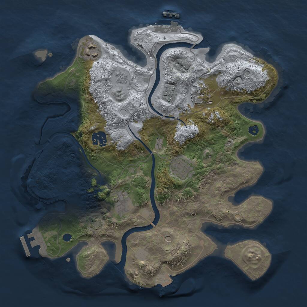 Rust Map: Procedural Map, Size: 3000, Seed: 148533009, 12 Monuments