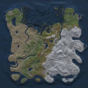 Thumbnail Rust Map: Procedural Map, Size: 4500, Seed: 12160812, 17 Monuments