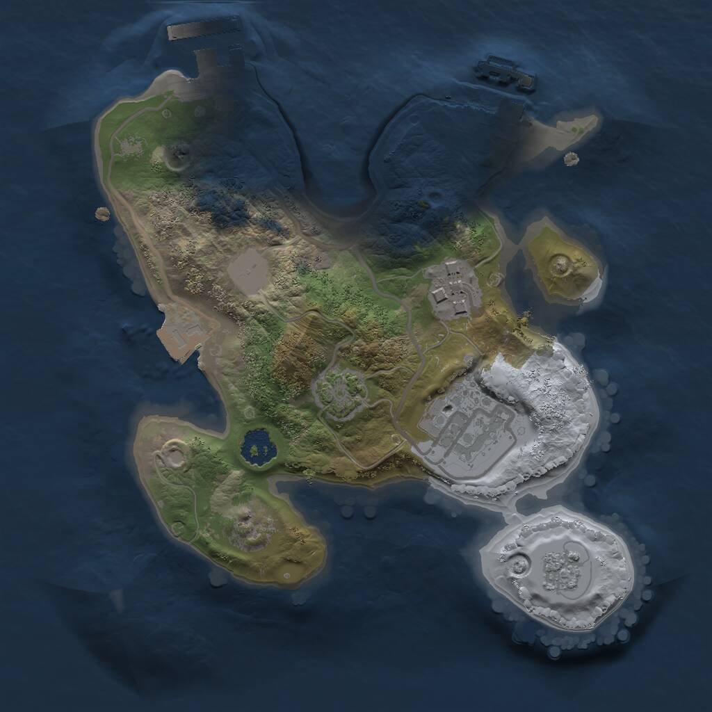 Rust Map: Procedural Map, Size: 2000, Seed: 585784805, 7 Monuments