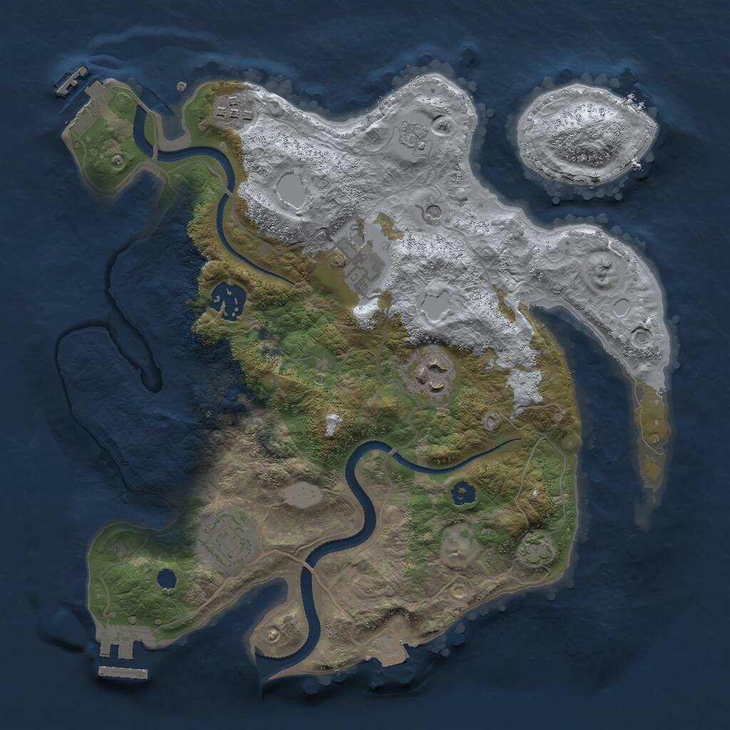 Rust Map: Procedural Map, Size: 3000, Seed: 449689942, 11 Monuments