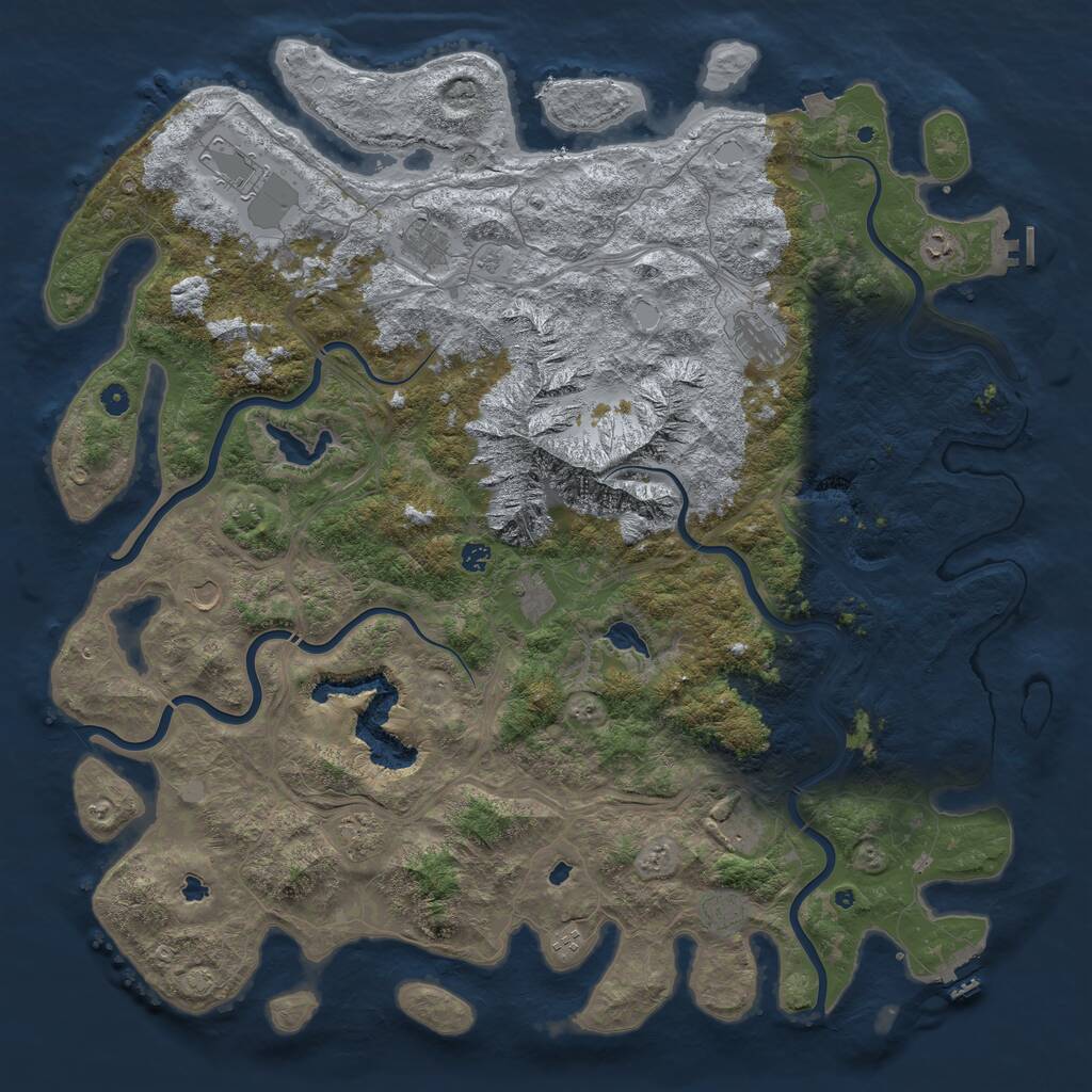 Rust Map: Procedural Map, Size: 5500, Seed: 448415264, 17 Monuments