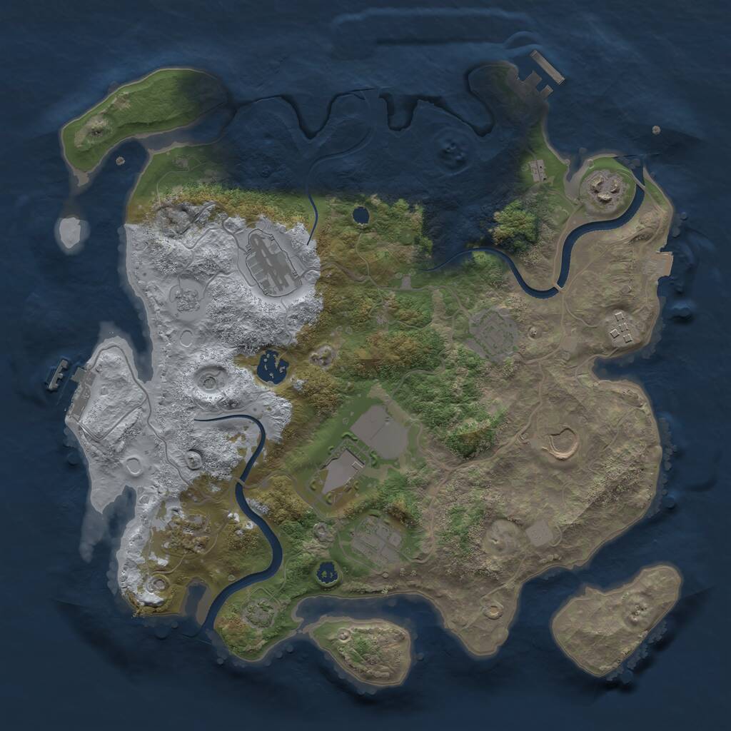 Rust Map: Procedural Map, Size: 3500, Seed: 267522898, 15 Monuments