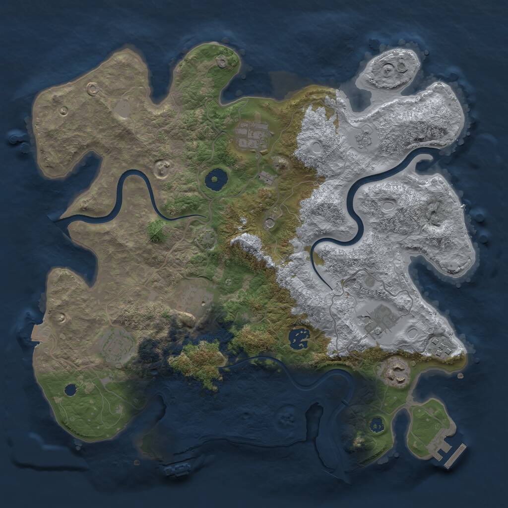 Rust Map: Procedural Map, Size: 3499, Seed: 10000000, 13 Monuments