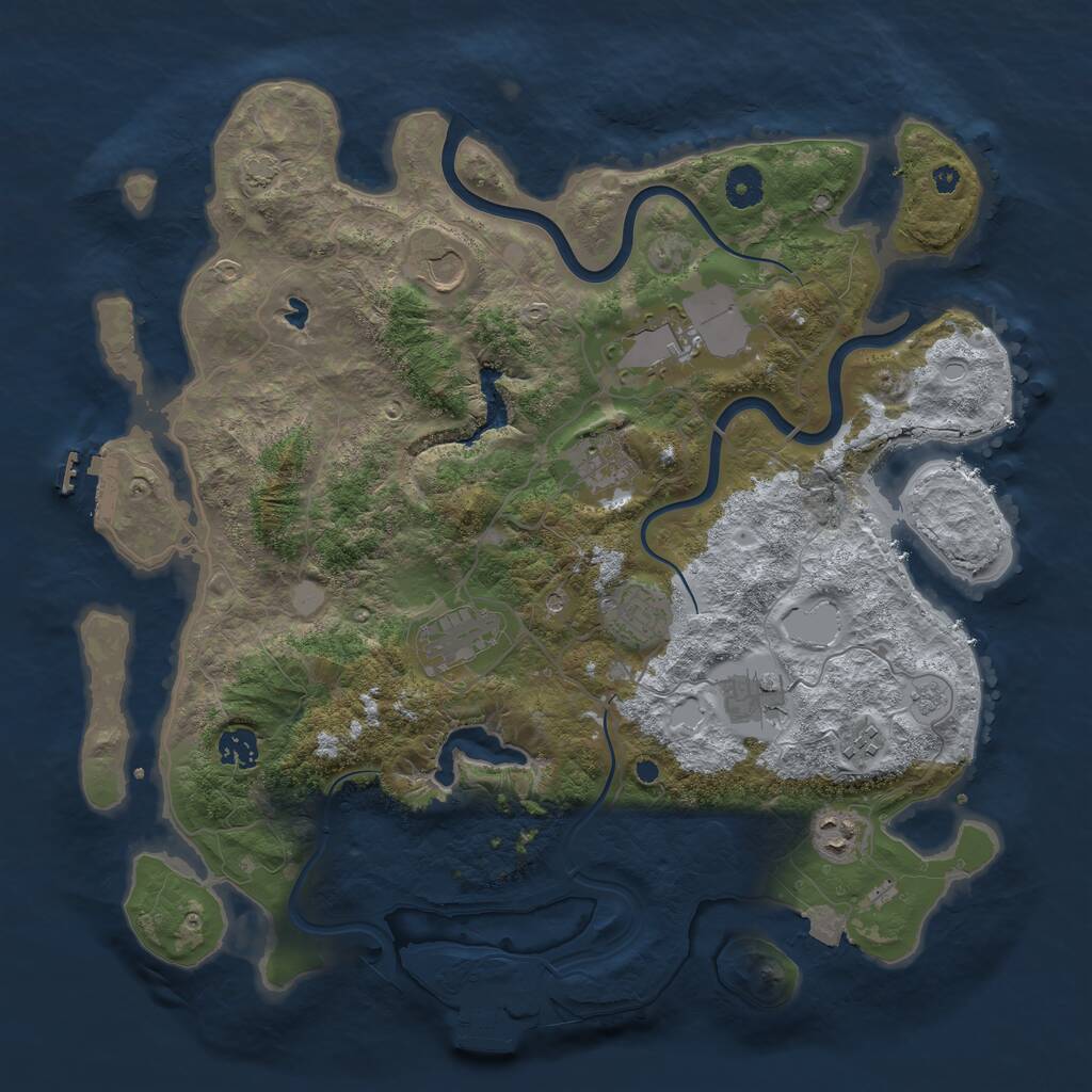 Rust Map: Procedural Map, Size: 4000, Seed: 579564387, 15 Monuments