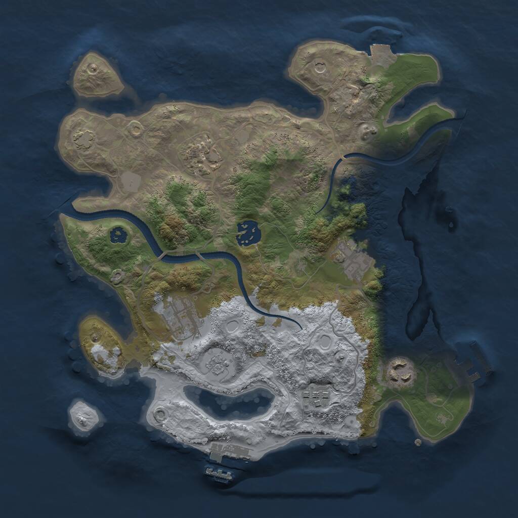 Rust Map: Procedural Map, Size: 3000, Seed: 21936, 12 Monuments