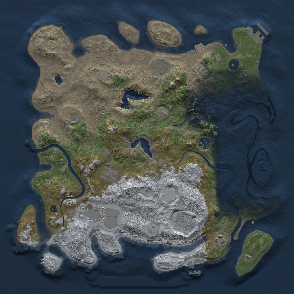 Rust Map: Procedural Map, Size: 4000, Seed: 599231709, 14 Monuments