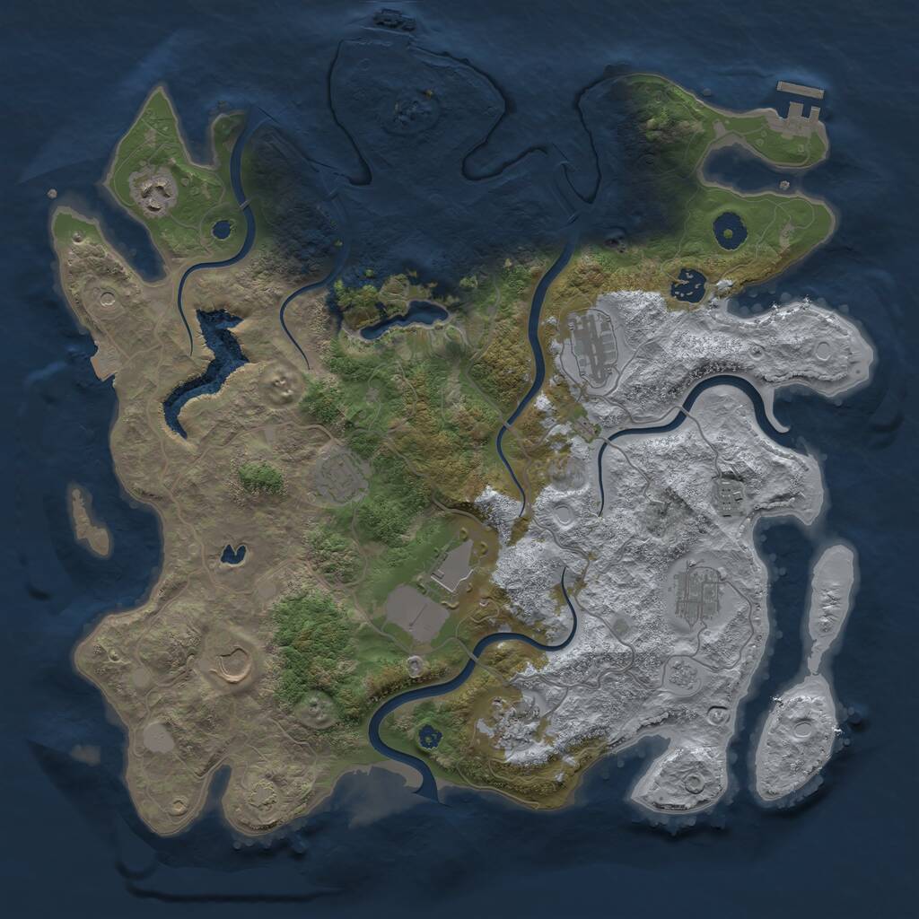 Rust Map: Procedural Map, Size: 4000, Seed: 15690821, 15 Monuments