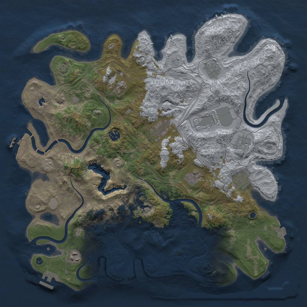 Rust Map: Procedural Map, Size: 4250, Seed: 217276459, 16 Monuments