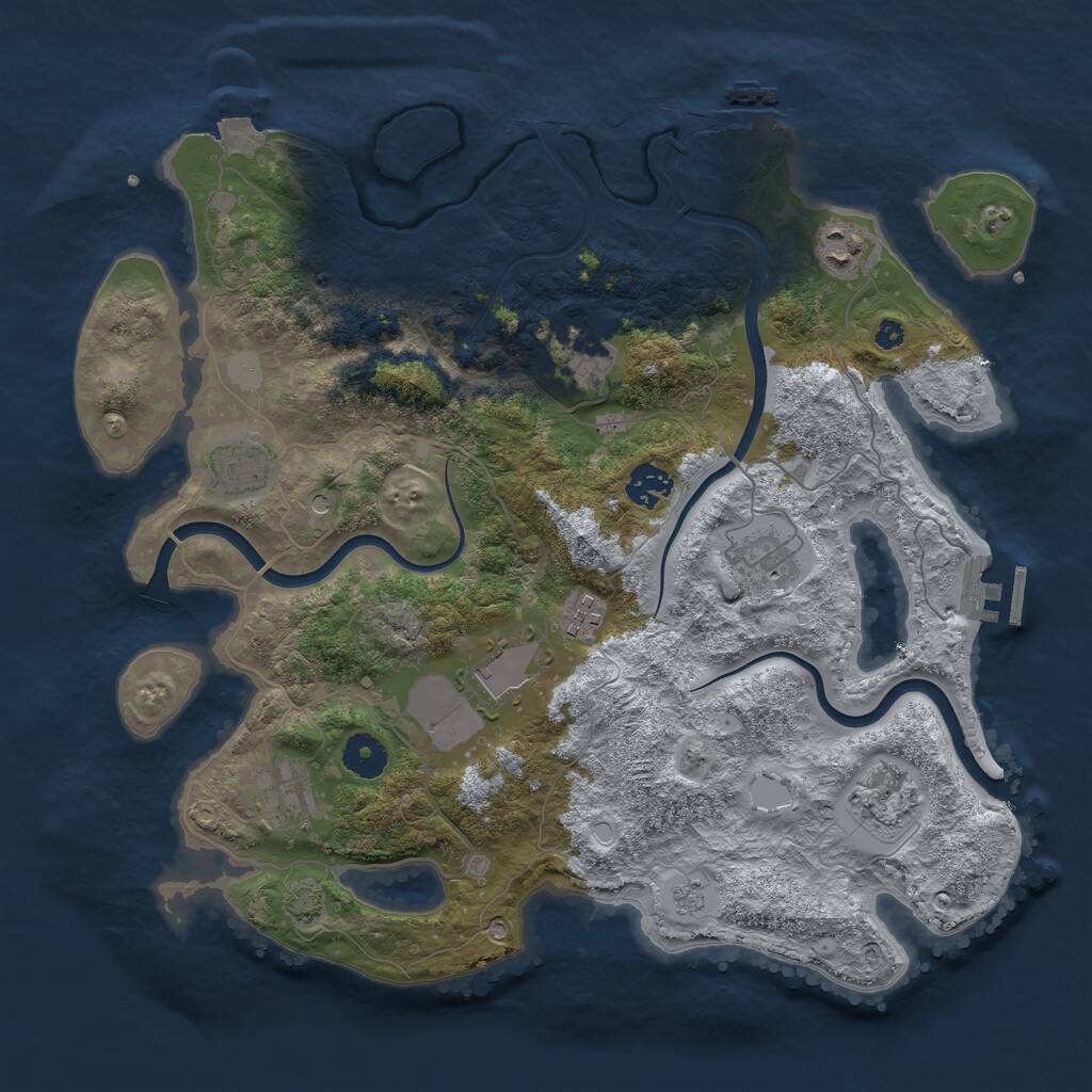 Rust Map: Procedural Map, Size: 3750, Seed: 1012026, 15 Monuments