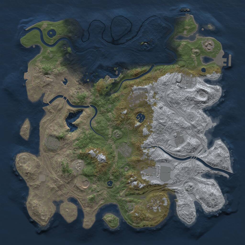 Rust Map: Procedural Map, Size: 4250, Seed: 30969, 17 Monuments