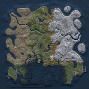 Thumbnail Rust Map: Procedural Map, Size: 4200, Seed: 308582244, 13 Monuments