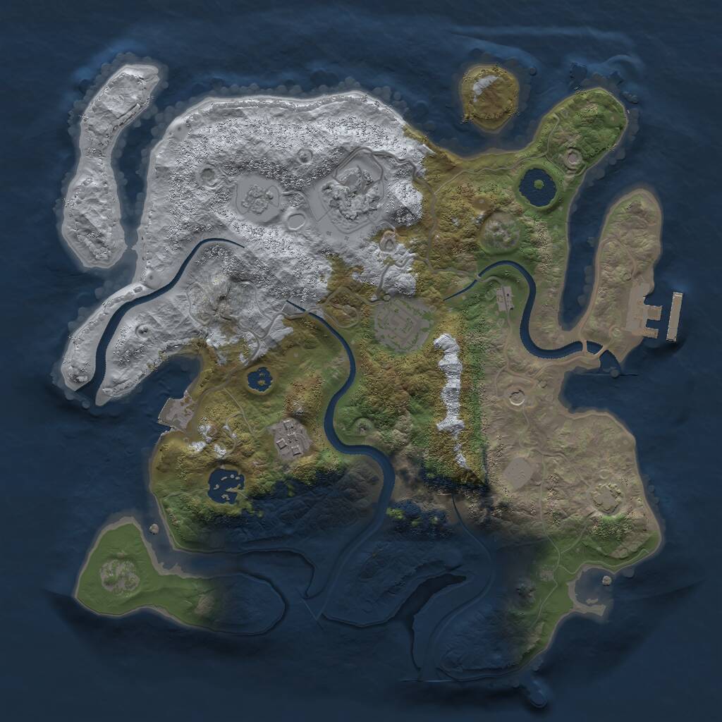 Rust Map: Procedural Map, Size: 3000, Seed: 67325505, 9 Monuments