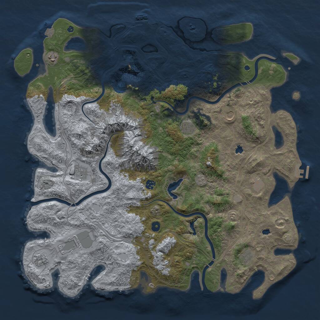 Rust Map: Procedural Map, Size: 5000, Seed: 1896340105, 16 Monuments