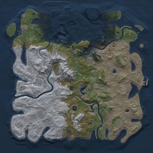 Thumbnail Rust Map: Procedural Map, Size: 5000, Seed: 1896340105, 16 Monuments