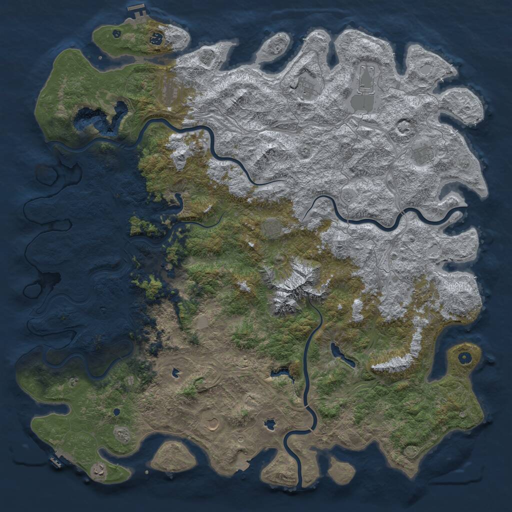 Rust Map: Procedural Map, Size: 6000, Seed: 2089529279, 17 Monuments