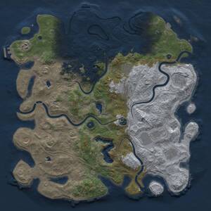 Thumbnail Rust Map: Procedural Map, Size: 4500, Seed: 1044182975, 17 Monuments