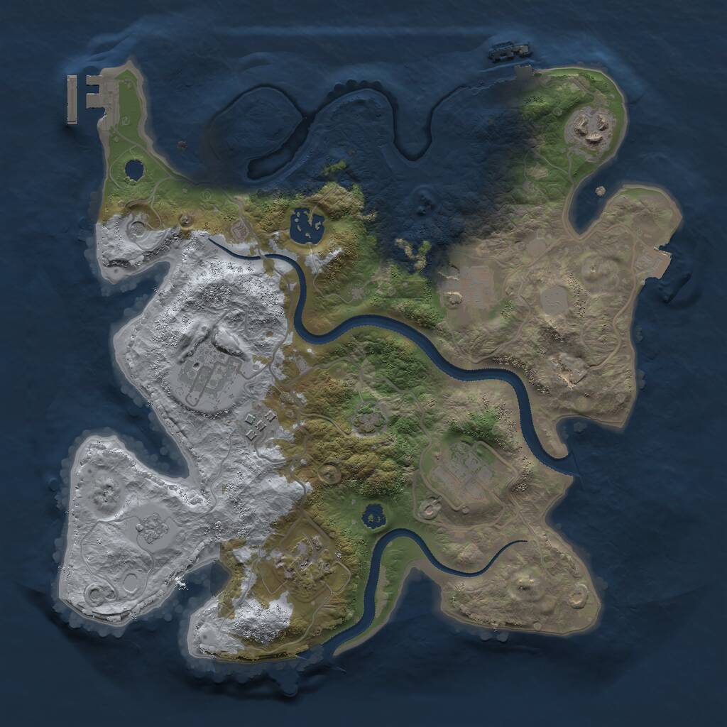 Rust Map: Procedural Map, Size: 3000, Seed: 10592, 13 Monuments