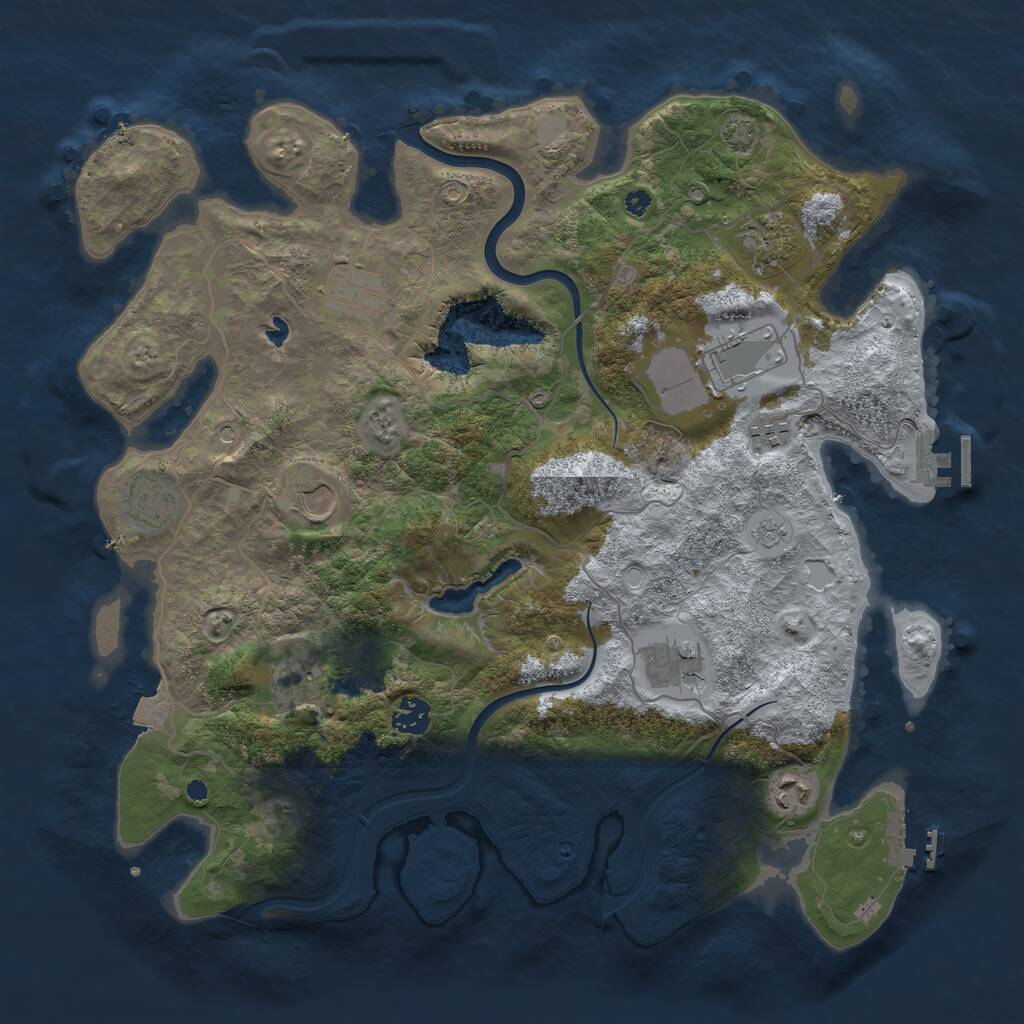 Rust Map: Procedural Map, Size: 4000, Seed: 874987542, 16 Monuments