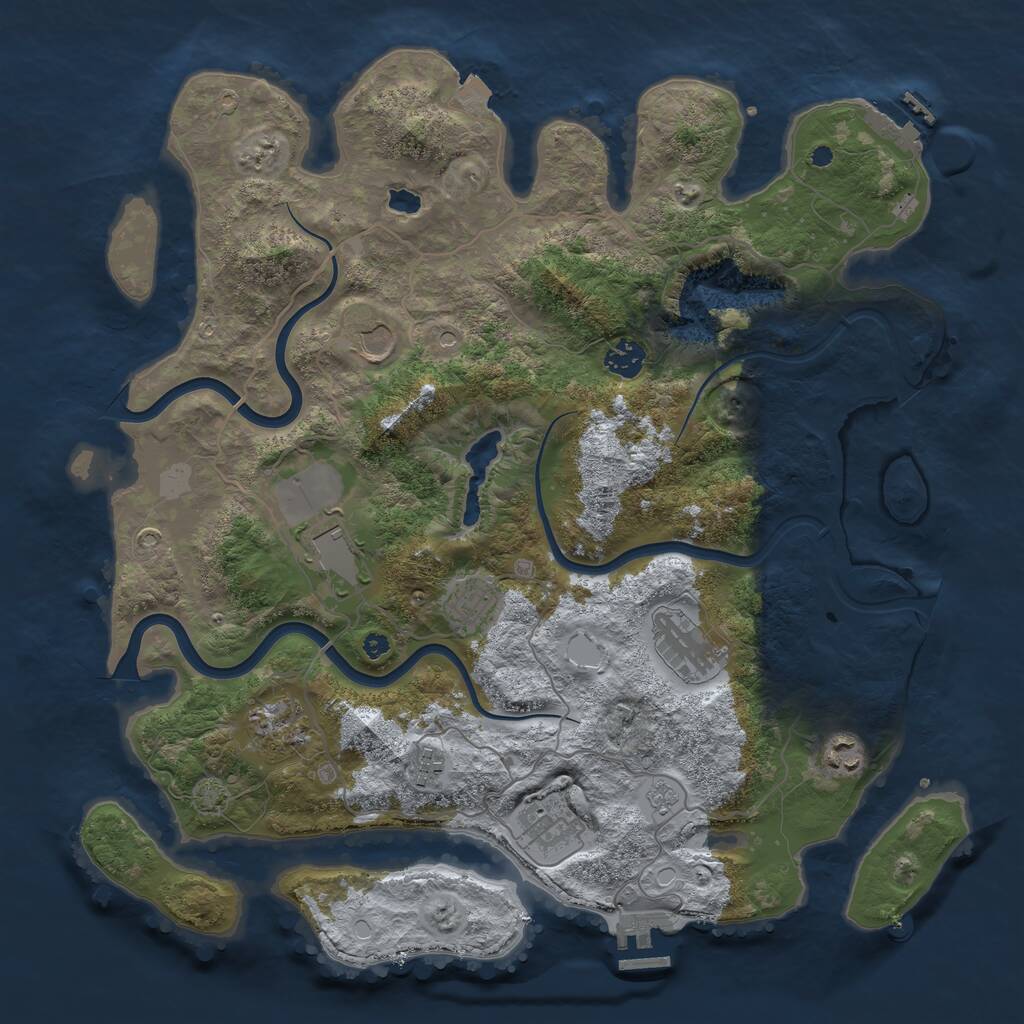 Rust Map: Procedural Map, Size: 4000, Seed: 7920, 15 Monuments
