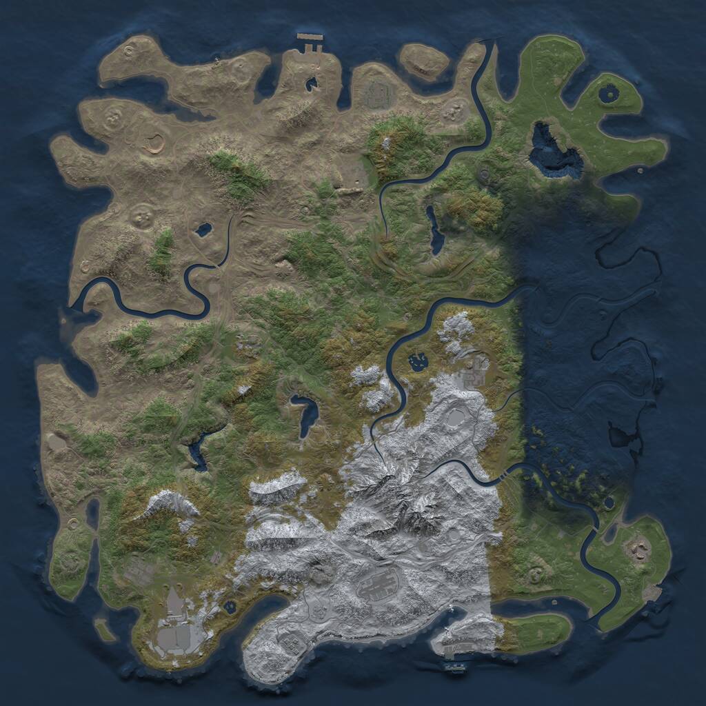 Rust Map: Procedural Map, Size: 5500, Seed: 2099416778, 17 Monuments