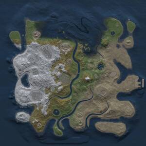 Thumbnail Rust Map: Procedural Map, Size: 3500, Seed: 641417818, 13 Monuments
