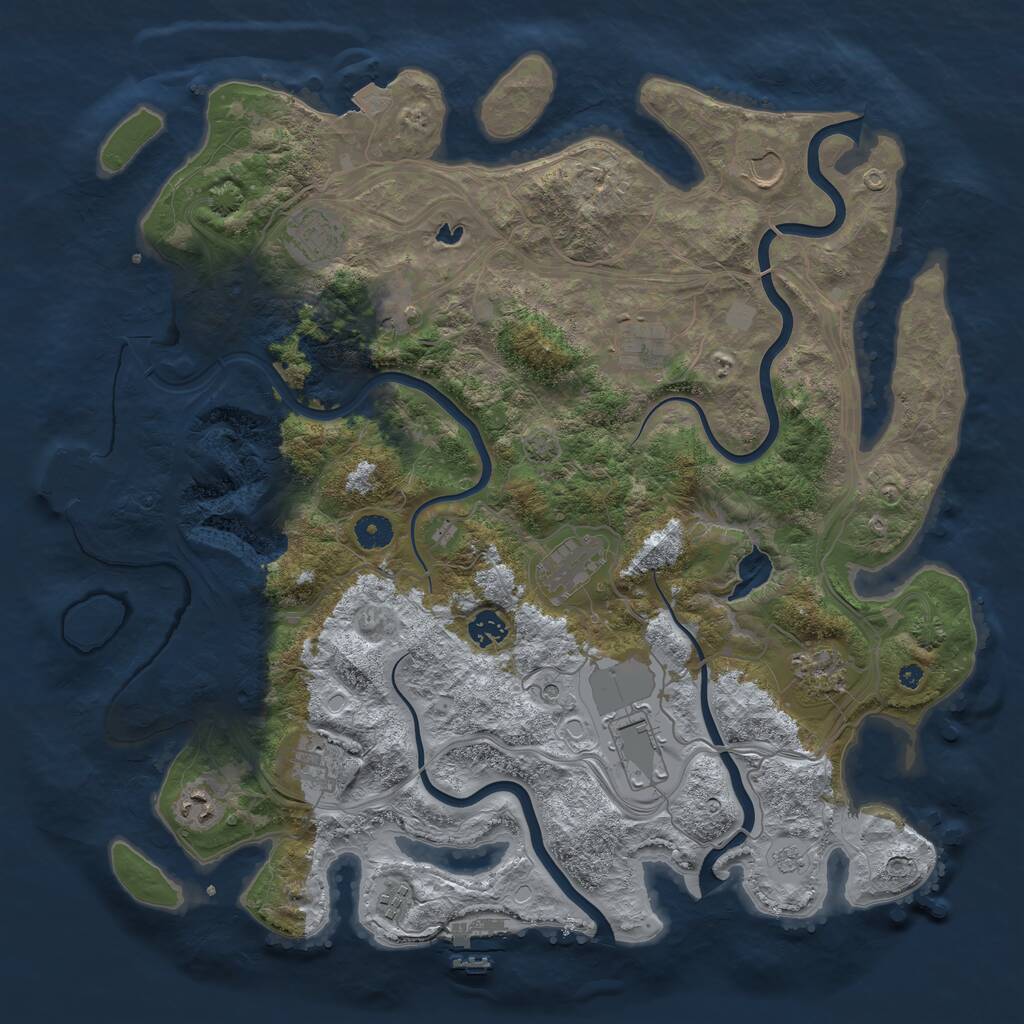 Rust Map: Procedural Map, Size: 4250, Seed: 28263, 17 Monuments