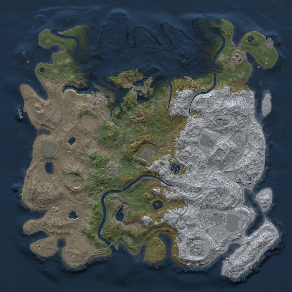 Rust Map: Procedural Map, Size: 4500, Seed: 941905672, 17 Monuments