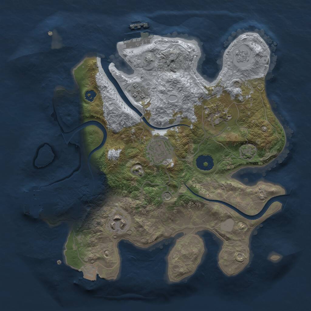 Rust Map: Procedural Map, Size: 2750, Seed: 1654891, 10 Monuments