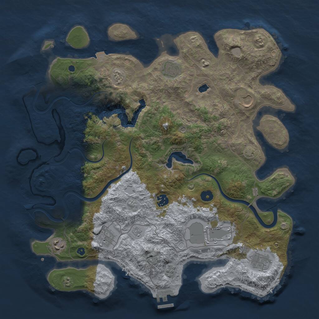 Rust Map: Procedural Map, Size: 4000, Seed: 300085064, 13 Monuments
