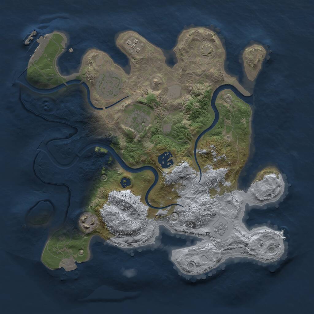 Rust Map: Procedural Map, Size: 3000, Seed: 306205426, 10 Monuments