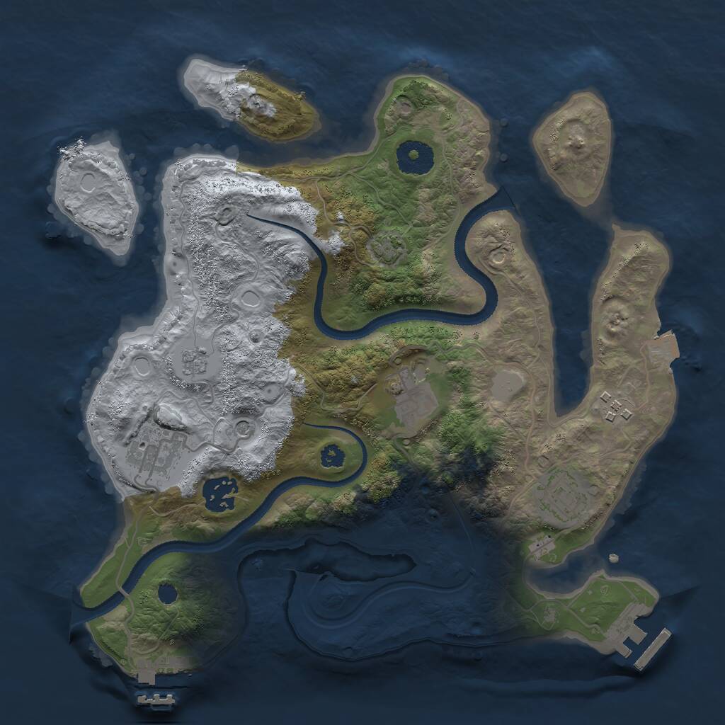 Rust Map: Procedural Map, Size: 3000, Seed: 1497479330, 11 Monuments