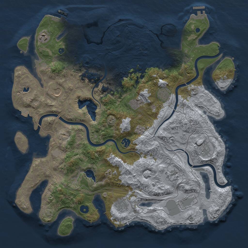 Rust Map: Procedural Map, Size: 4250, Seed: 25811, 16 Monuments