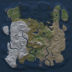 Thumbnail Rust Map: Procedural Map, Size: 4300, Seed: 1000, 14 Monuments