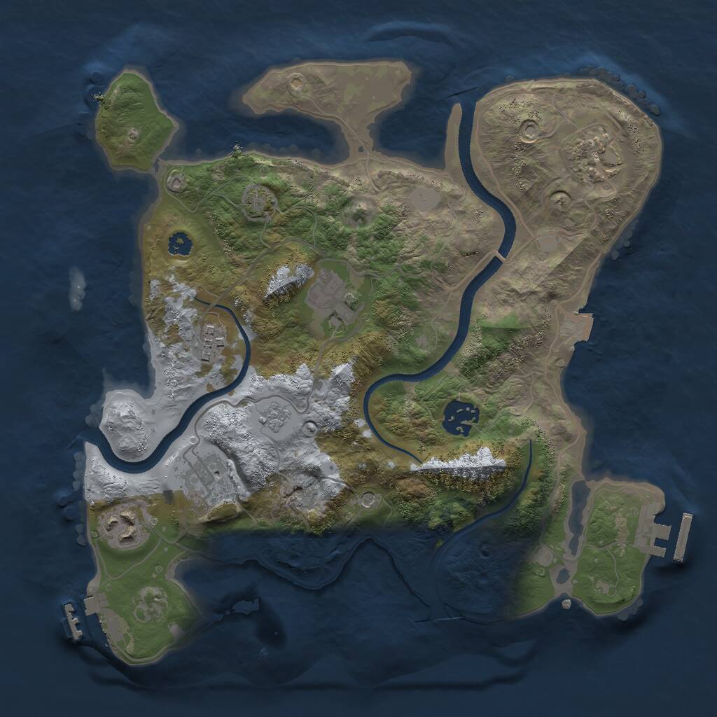 Rust Map: Procedural Map, Size: 3000, Seed: 8010930, 12 Monuments