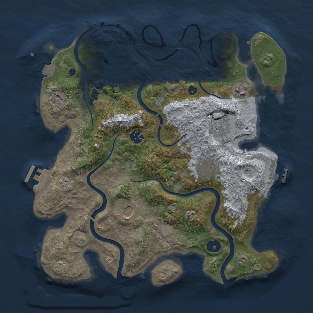 Rust Map: Procedural Map, Size: 3500, Seed: 546348, 11 Monuments