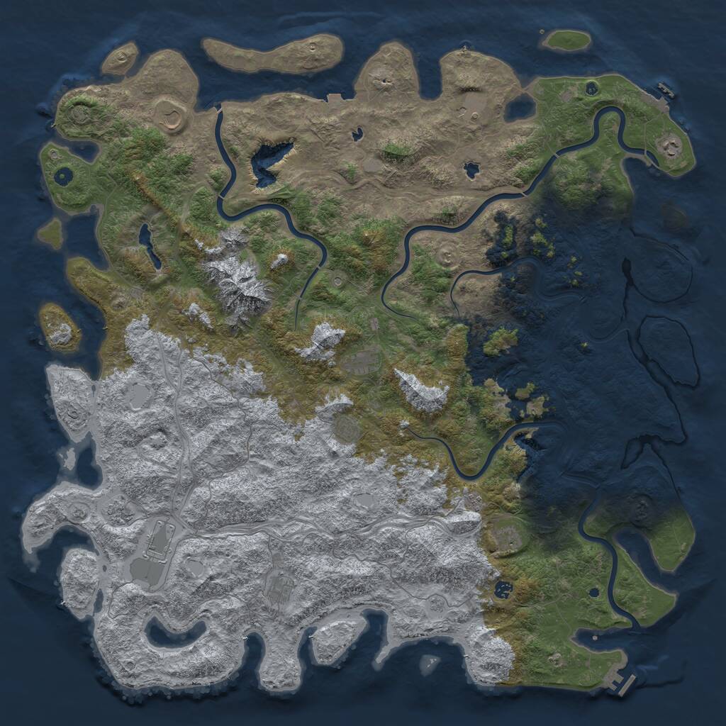 Rust Map: Procedural Map, Size: 6000, Seed: 5983720, 17 Monuments