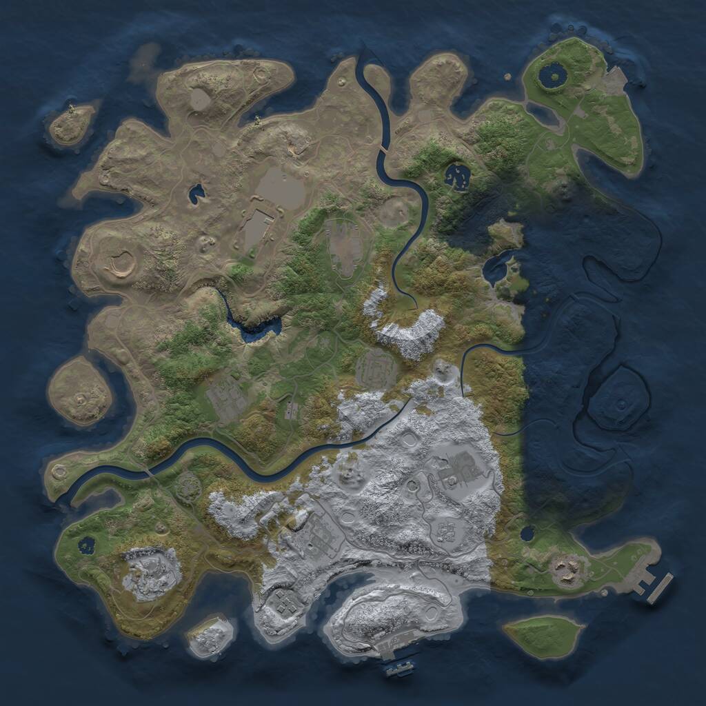 Rust Map: Procedural Map, Size: 4000, Seed: 221922169, 17 Monuments