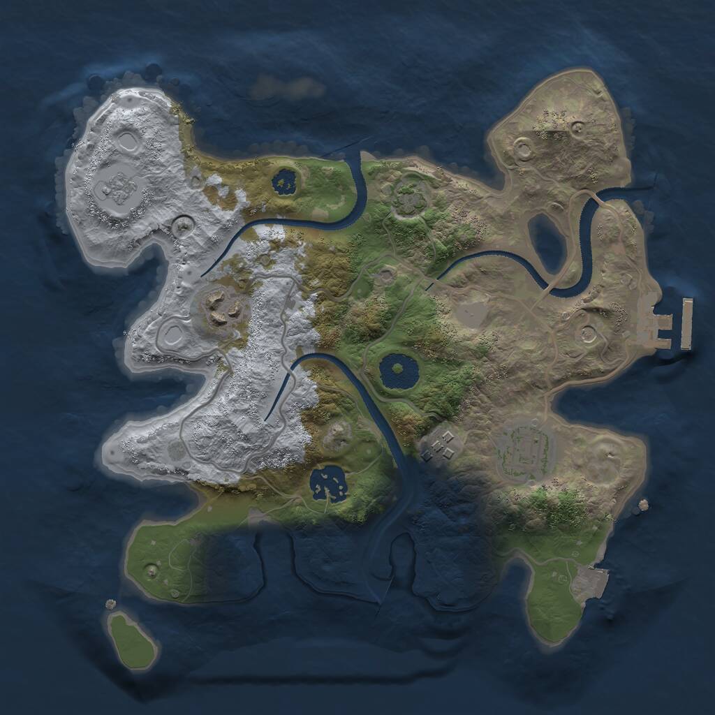 Rust Map: Procedural Map, Size: 2800, Seed: 133467829, 9 Monuments