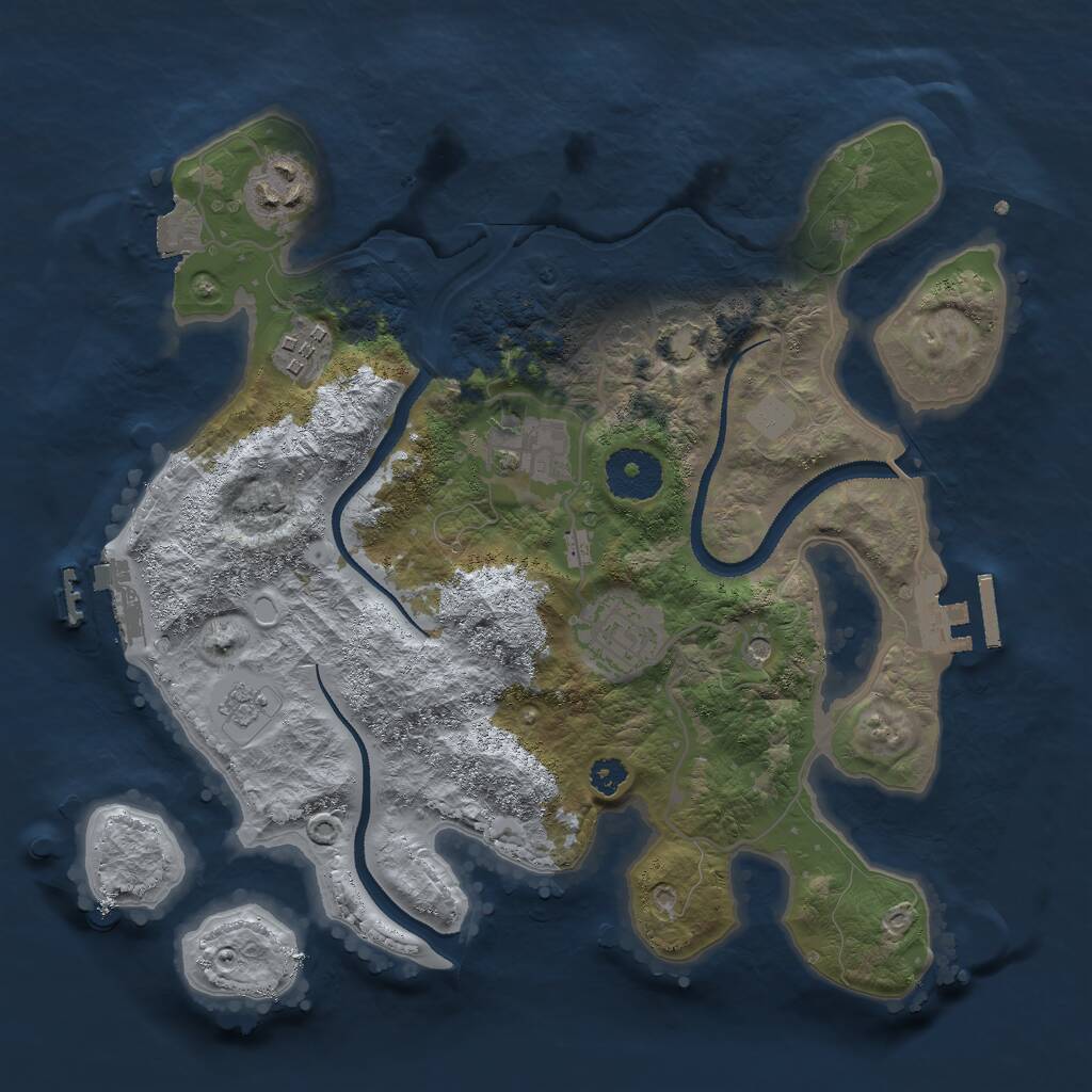 Rust Map: Procedural Map, Size: 3000, Seed: 1458863871, 10 Monuments